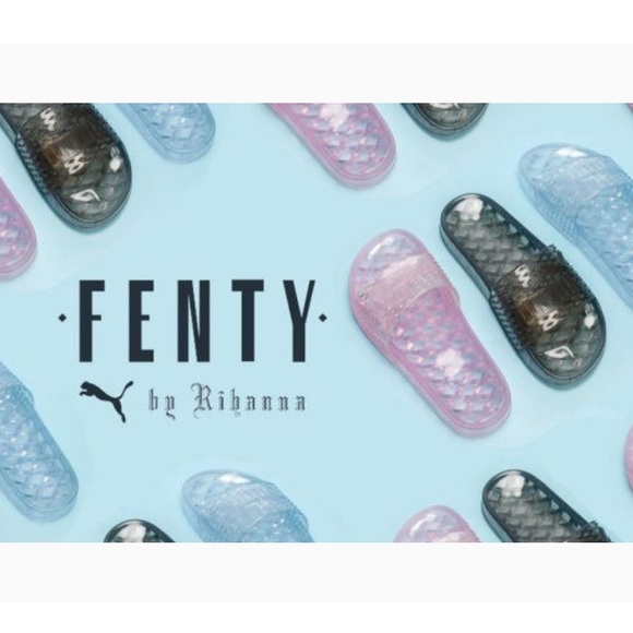 clear puma slides white